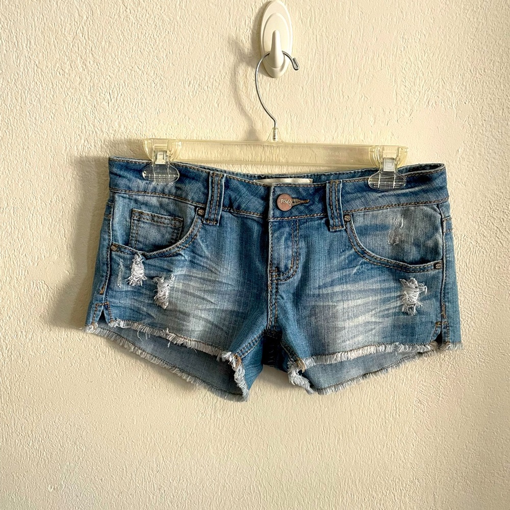 RSQ Cabo Cut-Off Womens Ripped Denim Shorts